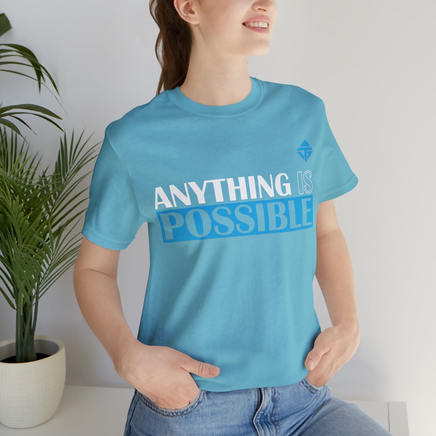 Anything is Possible Blue Unisex Short Sleeve Tee